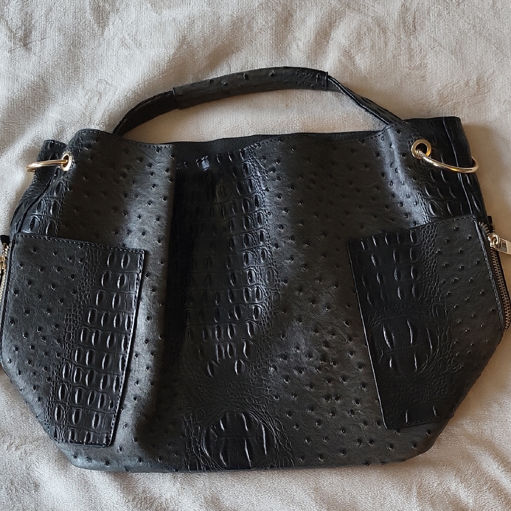 Crocodile pattern grey shoulder bag NWOT